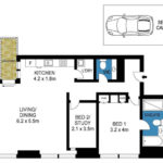 Eureka 1 bedroom apartment - floor plan