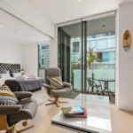 Viaduct Harbour, Auckland - apartment lounge and bedroom