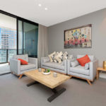 Spring Street apartment 2608 - living room and balcony