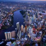 Queen St, Brisbane apartment - apartment aerial view and Brisbane city