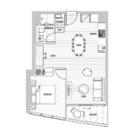 3807/628 Flinders St apartment floor plan