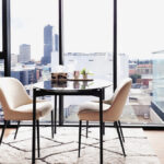 Flinders St, Adelaide apartment 805 - dining with view of Adelaide CBD