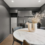Lonsdale St, Canberra - Studio apartment - dining and kitchen area