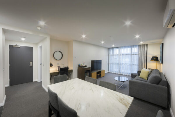 Avenue apartments, Canberra, one bedroom - dining and living room