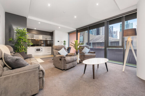 Cook Street, Southbank apartment 63 - living room and kitchen