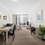 361 Kent Street. Sydney apartment - dining and living room